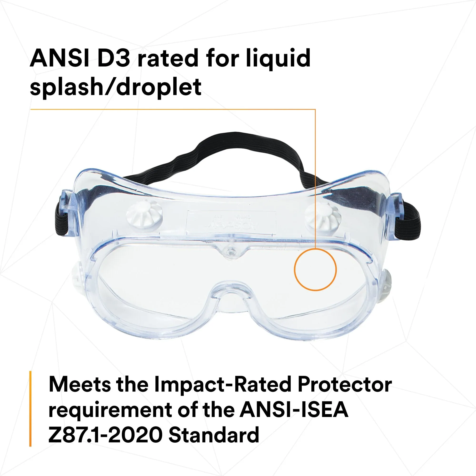 3M 334 Splash Safety Goggles Anti-Fog 40661-00000-10, Clear Anti FogLens