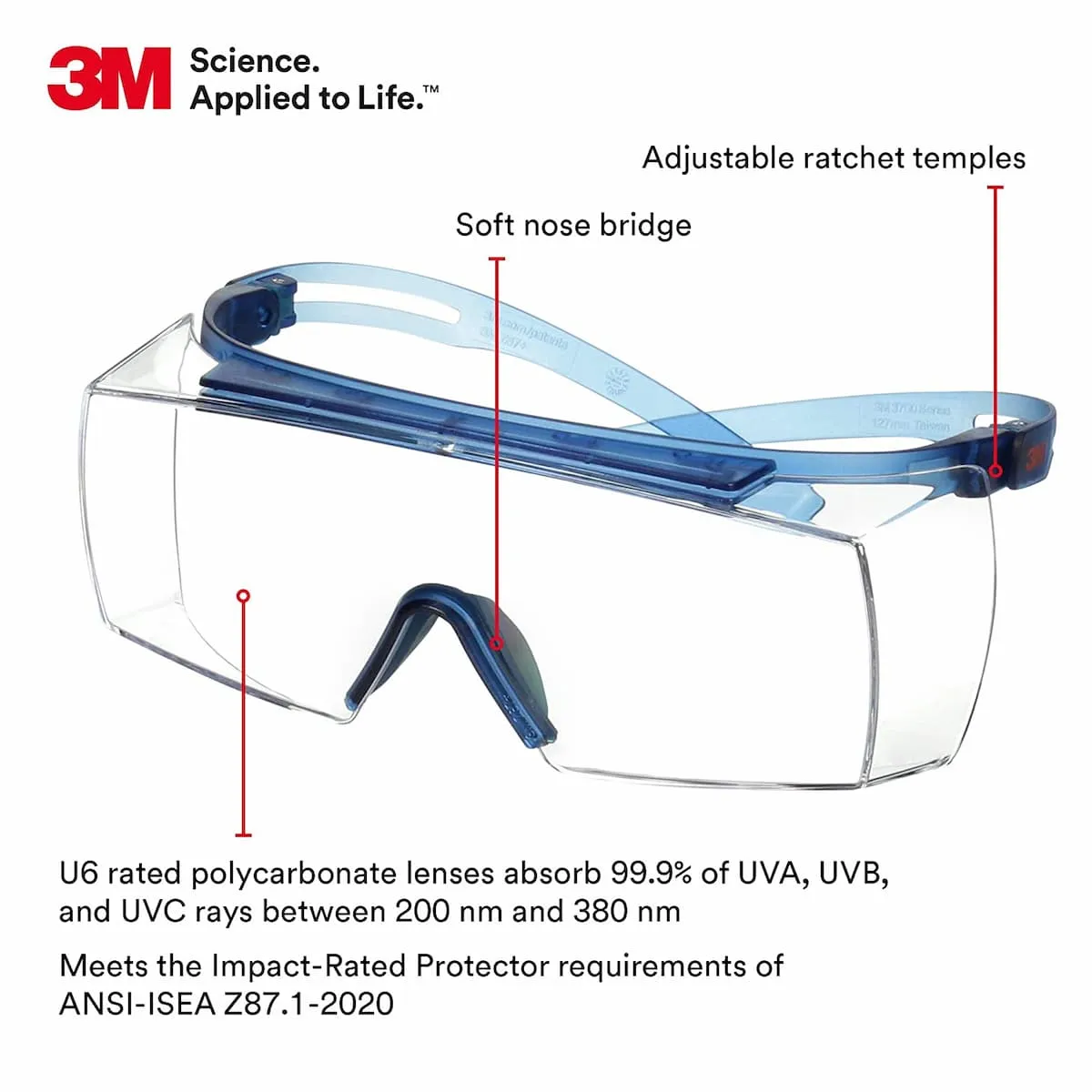 3M Secure Fit Eyewear OTG Clear