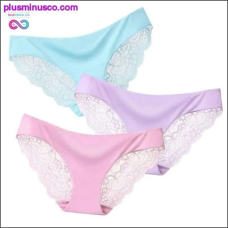 A set of 3 pcs Sexy Lace and Silk Lingerie Panties at