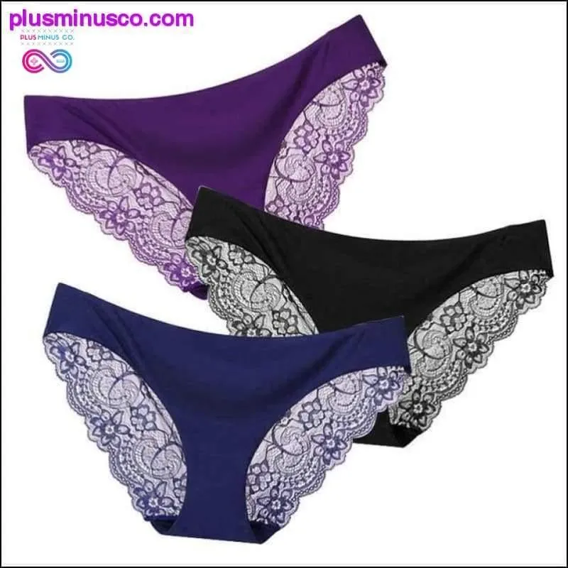 A set of 3 pcs Sexy Lace and Silk Lingerie Panties at