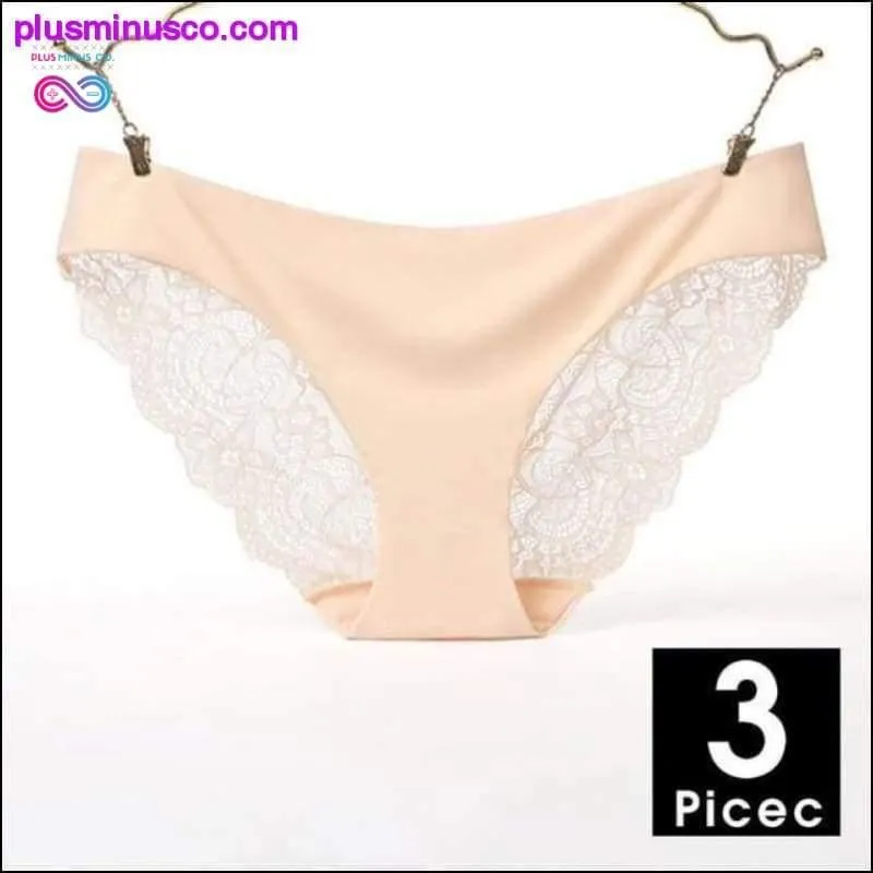 A set of 3 pcs Sexy Lace and Silk Lingerie Panties at