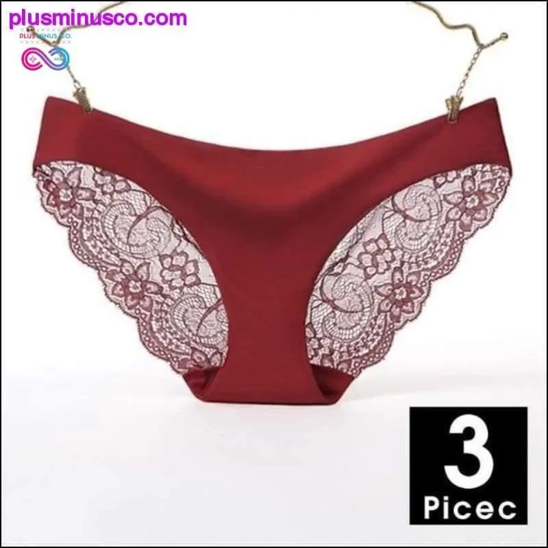 A set of 3 pcs Sexy Lace and Silk Lingerie Panties at