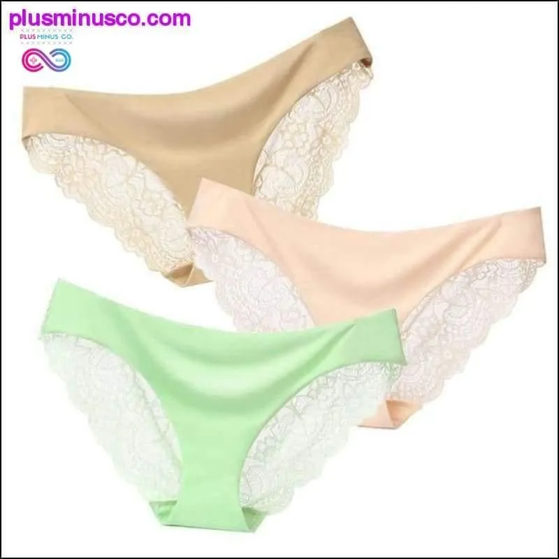 A set of 3 pcs Sexy Lace and Silk Lingerie Panties at