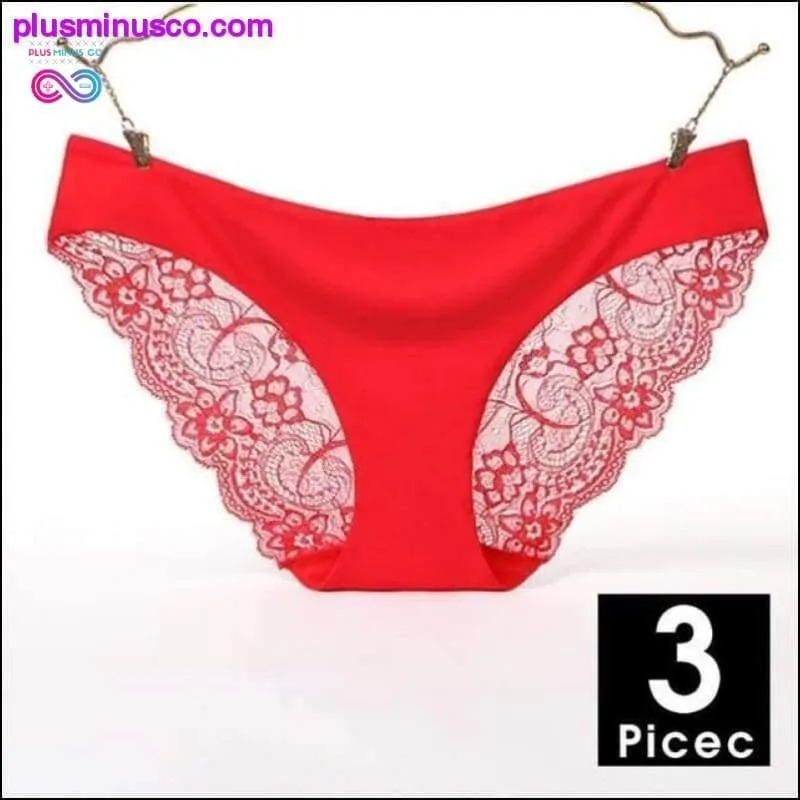 A set of 3 pcs Sexy Lace and Silk Lingerie Panties at