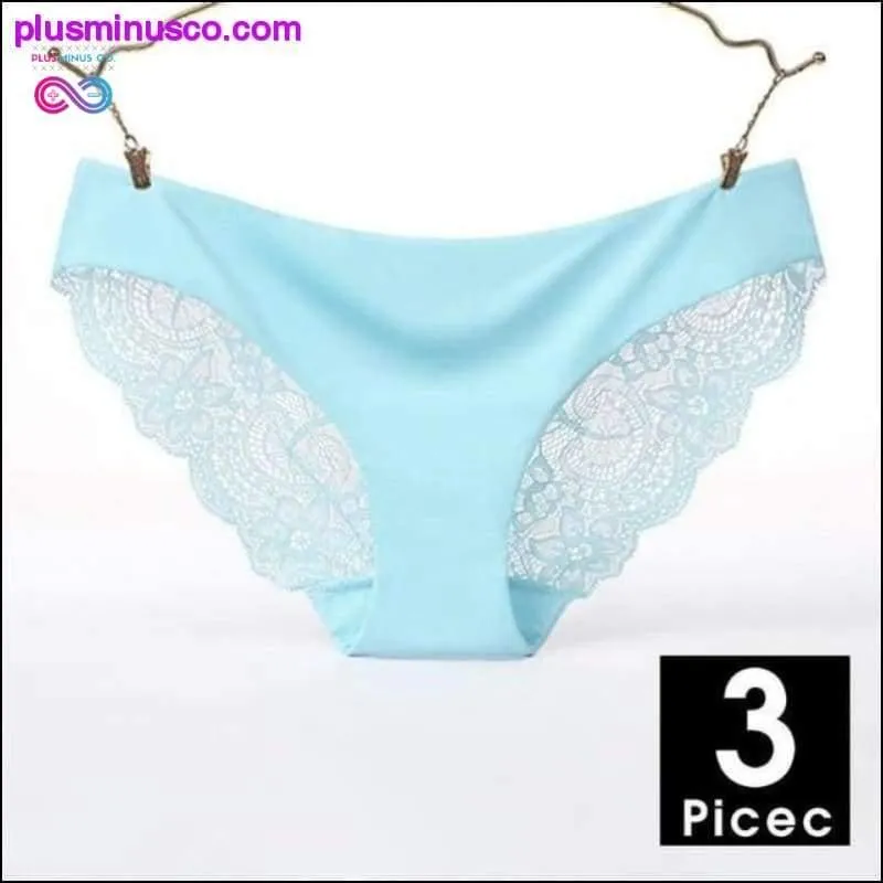 A set of 3 pcs Sexy Lace and Silk Lingerie Panties at