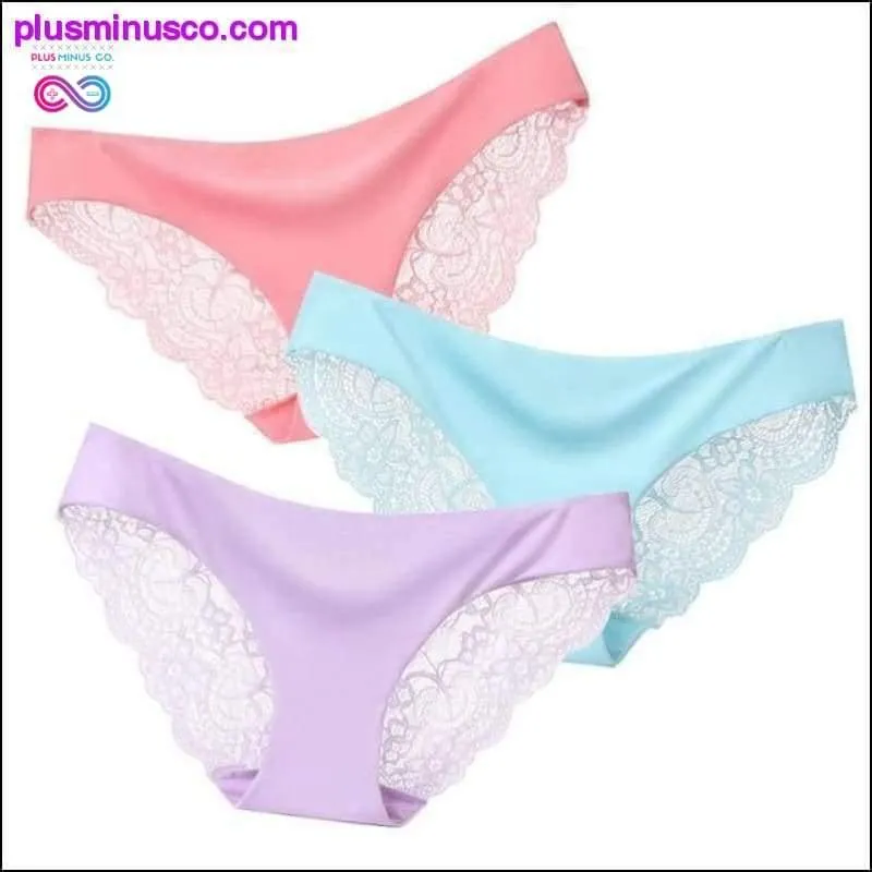 A set of 3 pcs Sexy Lace and Silk Lingerie Panties at