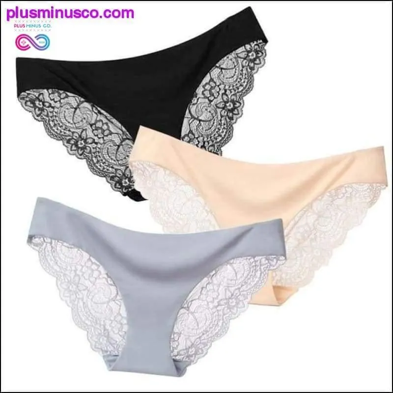 A set of 3 pcs Sexy Lace and Silk Lingerie Panties at