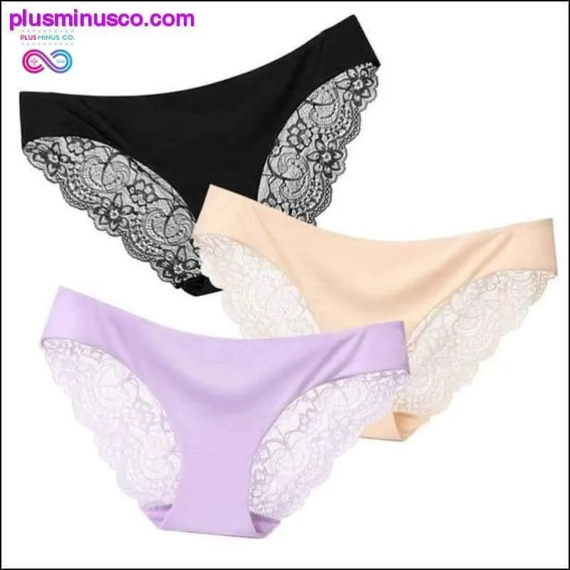 A set of 3 pcs Sexy Lace and Silk Lingerie Panties at