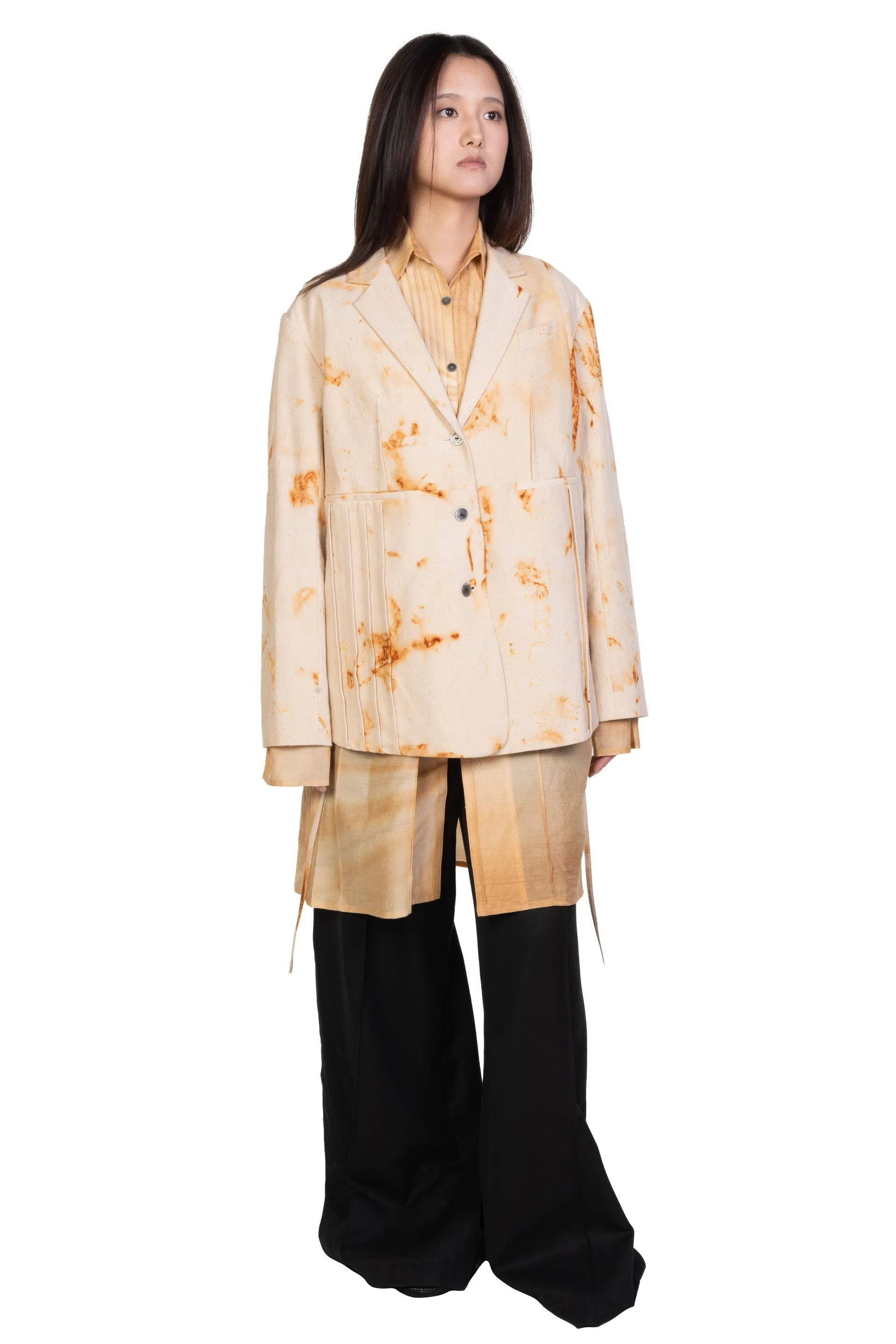 Abstract Cut Out Blazer Rusted Dyed