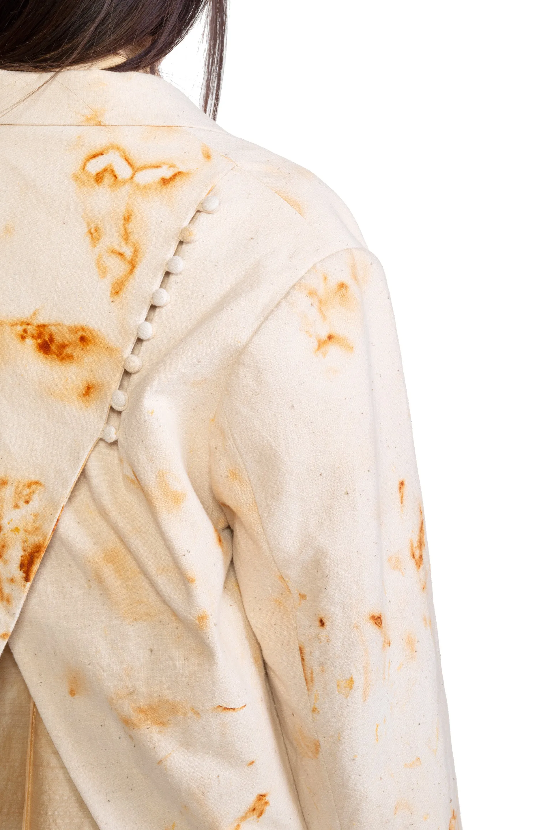 Abstract Cut Out Blazer Rusted Dyed