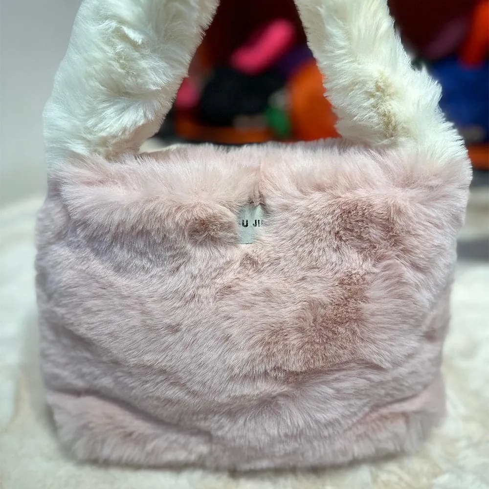 AG Collective Faux Fur Shoulder Crossbody Bag Chain Strap Fluffy Women's Handbag