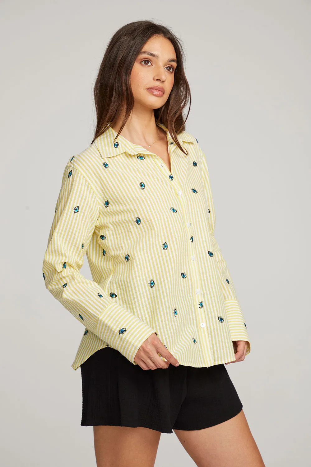 Allover Eye Button Down