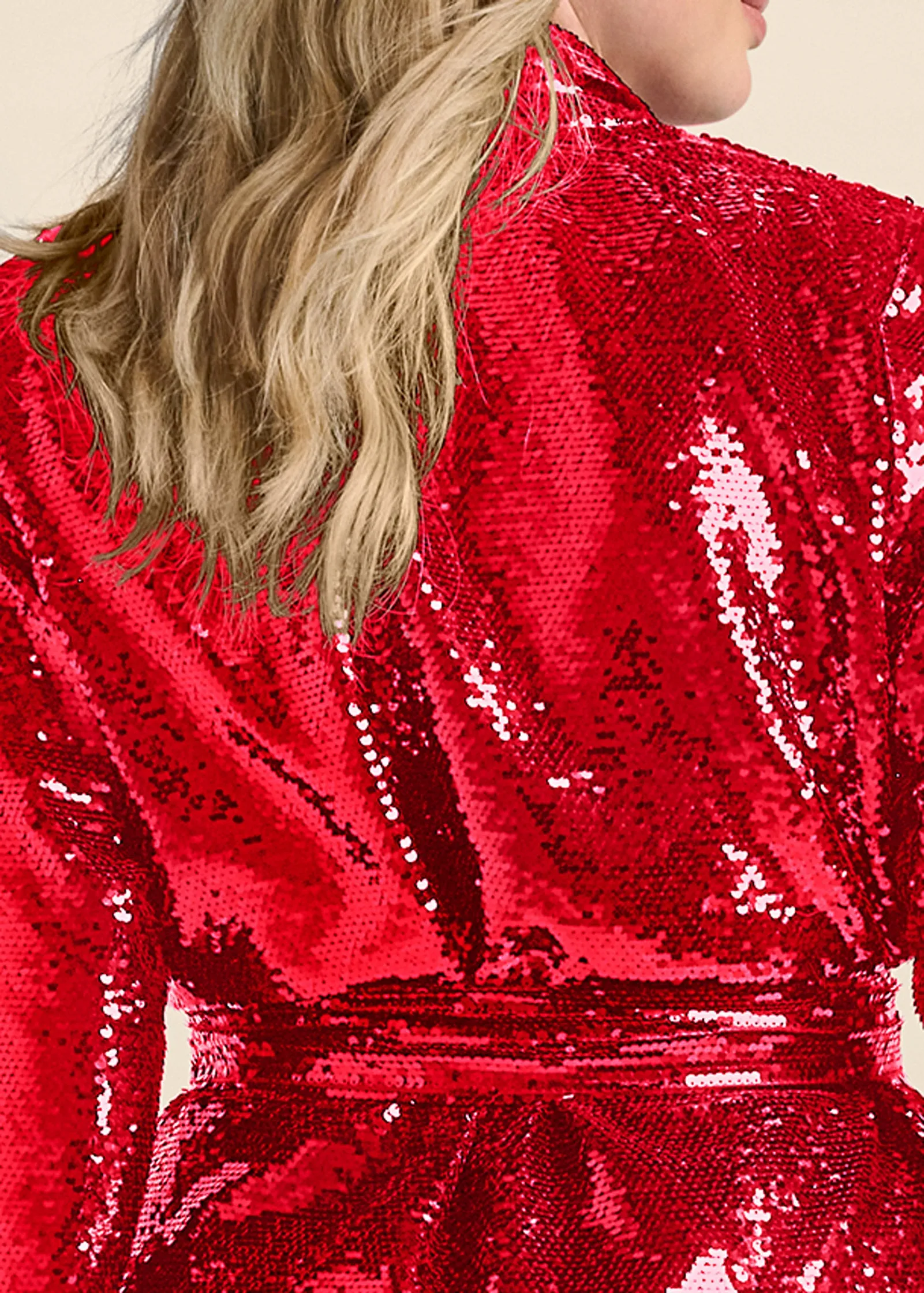 Allover Sequin Blazer - Red