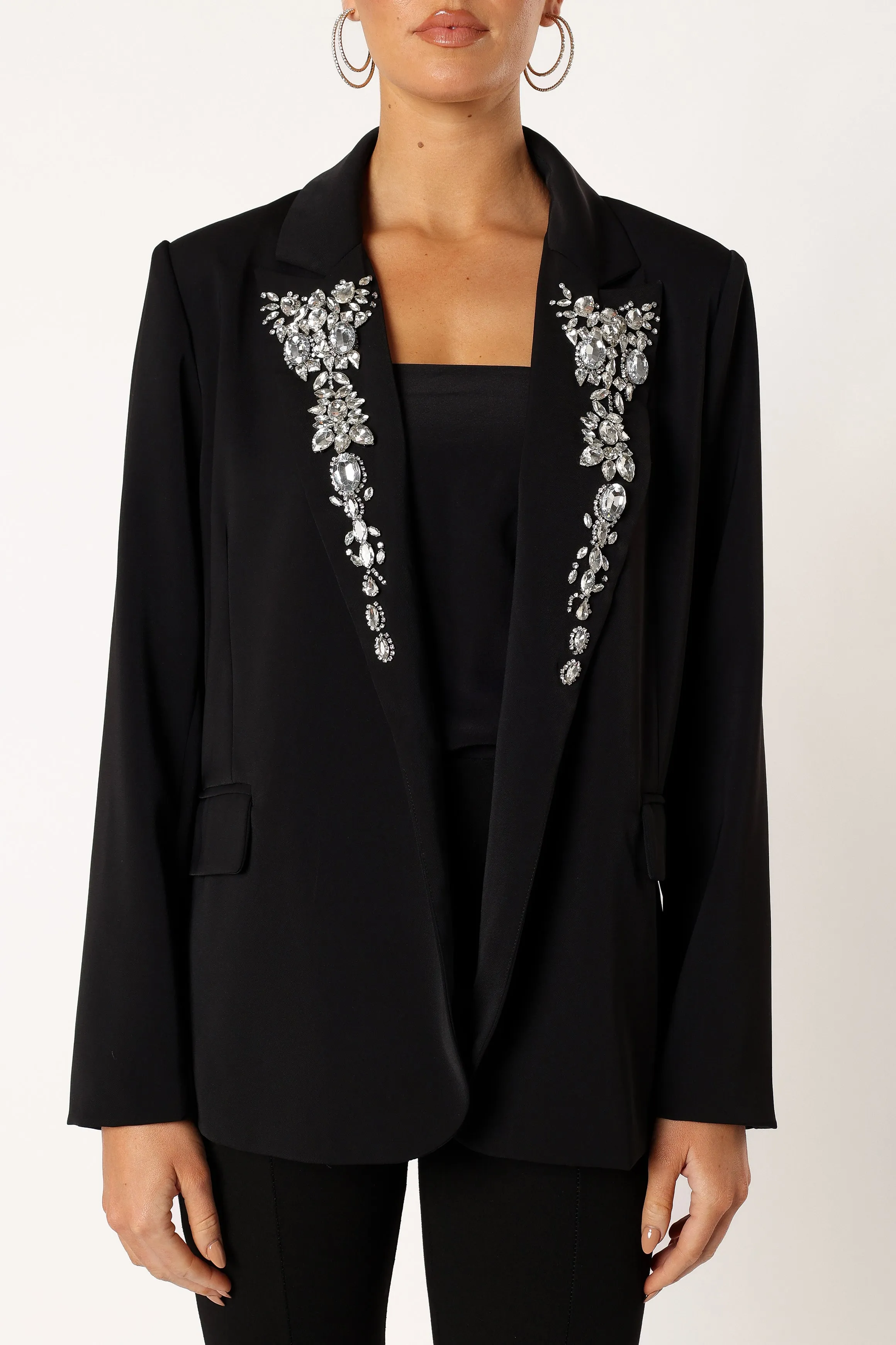 Aubree Embellished Blazer - Black