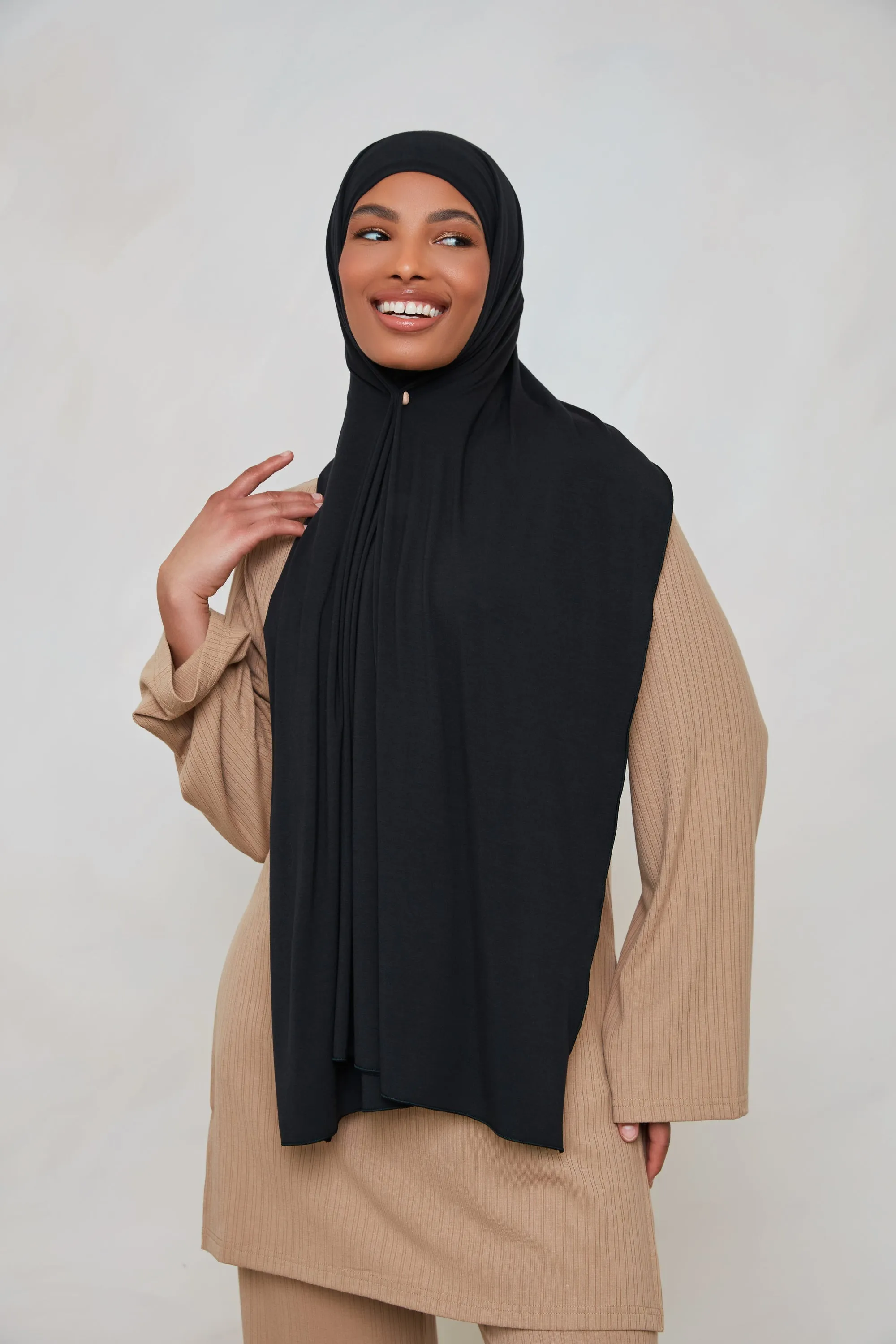 Bamboo Jersey Hijab - Black