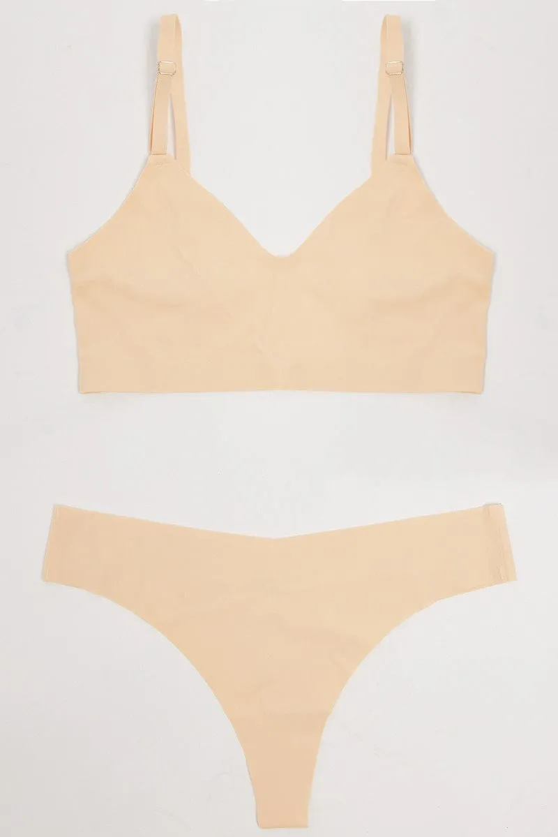 Beige Lingerie Set