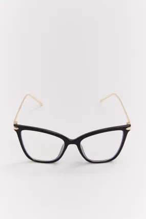 Black Animal Print Cat Eye Fashion Glasses