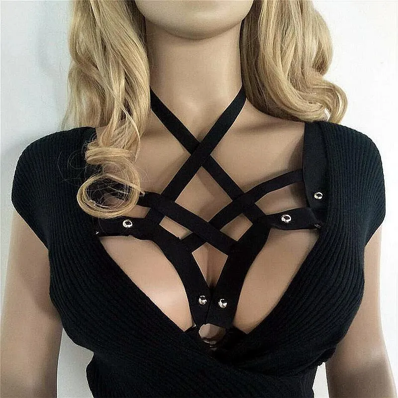 Black Strappy Bondage Lingerie Bra