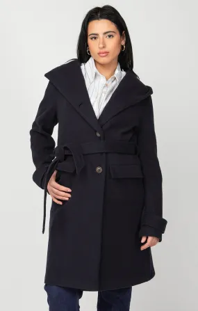 Black Tape LS Hooded Trench Coat