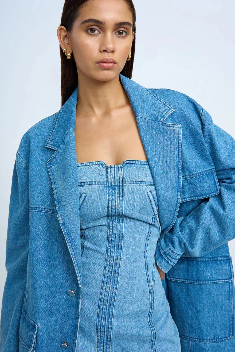 BLUE JEAN BEAUTY BLAZER - BLUE WASH