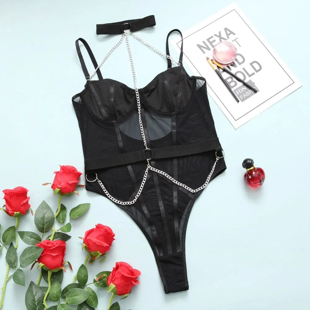 Bodysuit Halter Lingerie Set