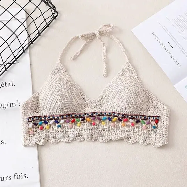 Boho Tassel Sexy Crochet Bikini Top