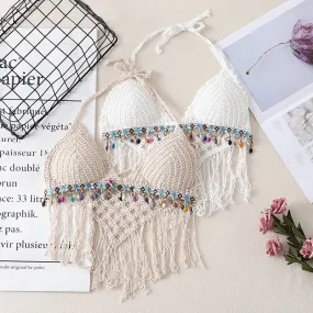 Boho Tassel Sexy Crochet Bikini Top