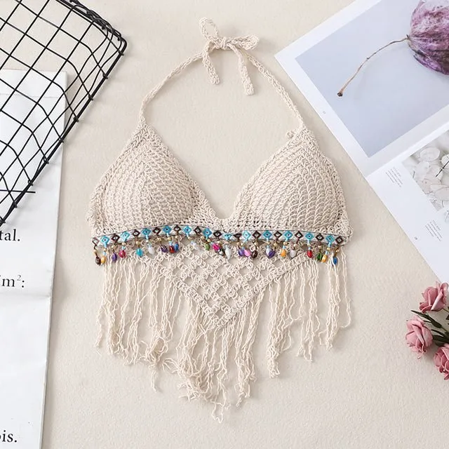 Boho Tassel Sexy Crochet Bikini Top