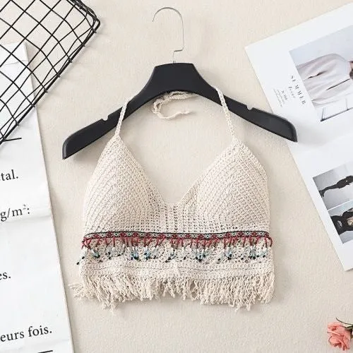 Boho Tassel Sexy Crochet Bikini Top