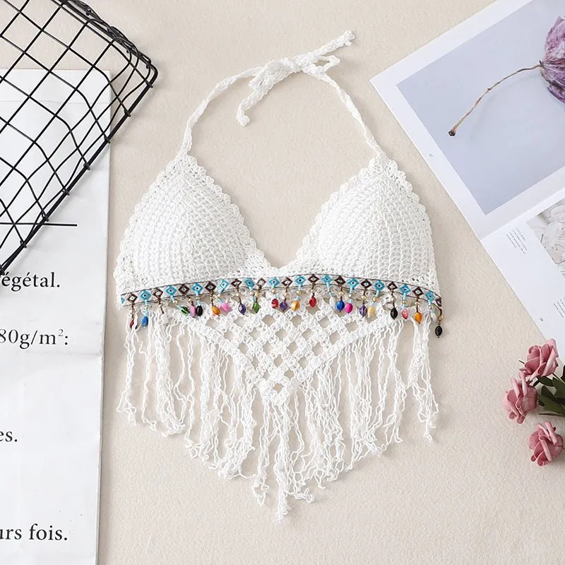 Boho Tassel Sexy Crochet Bikini Top