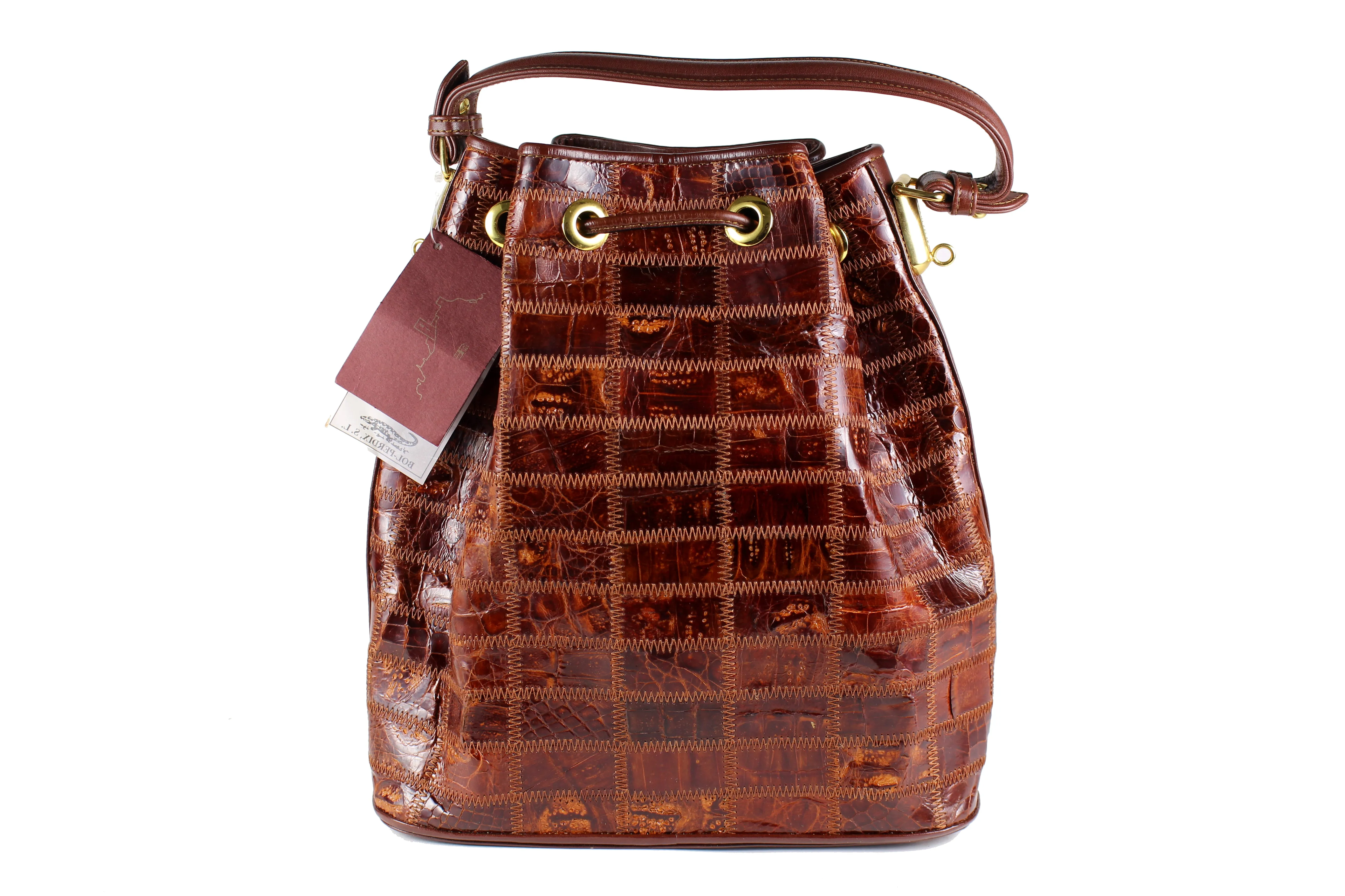 Bol-Perdix patchwork crocodile skin handbag