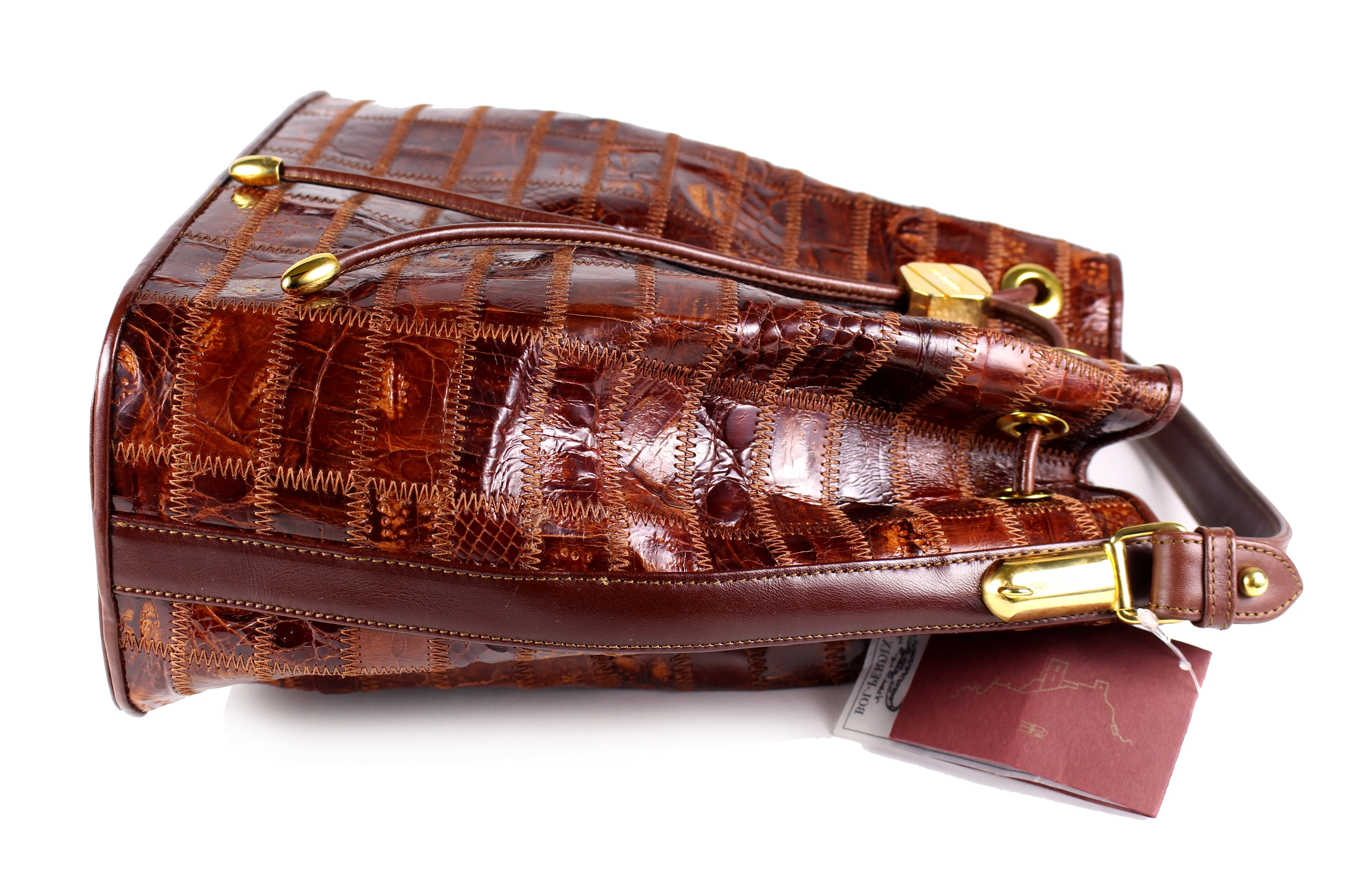 Bol-Perdix patchwork crocodile skin handbag