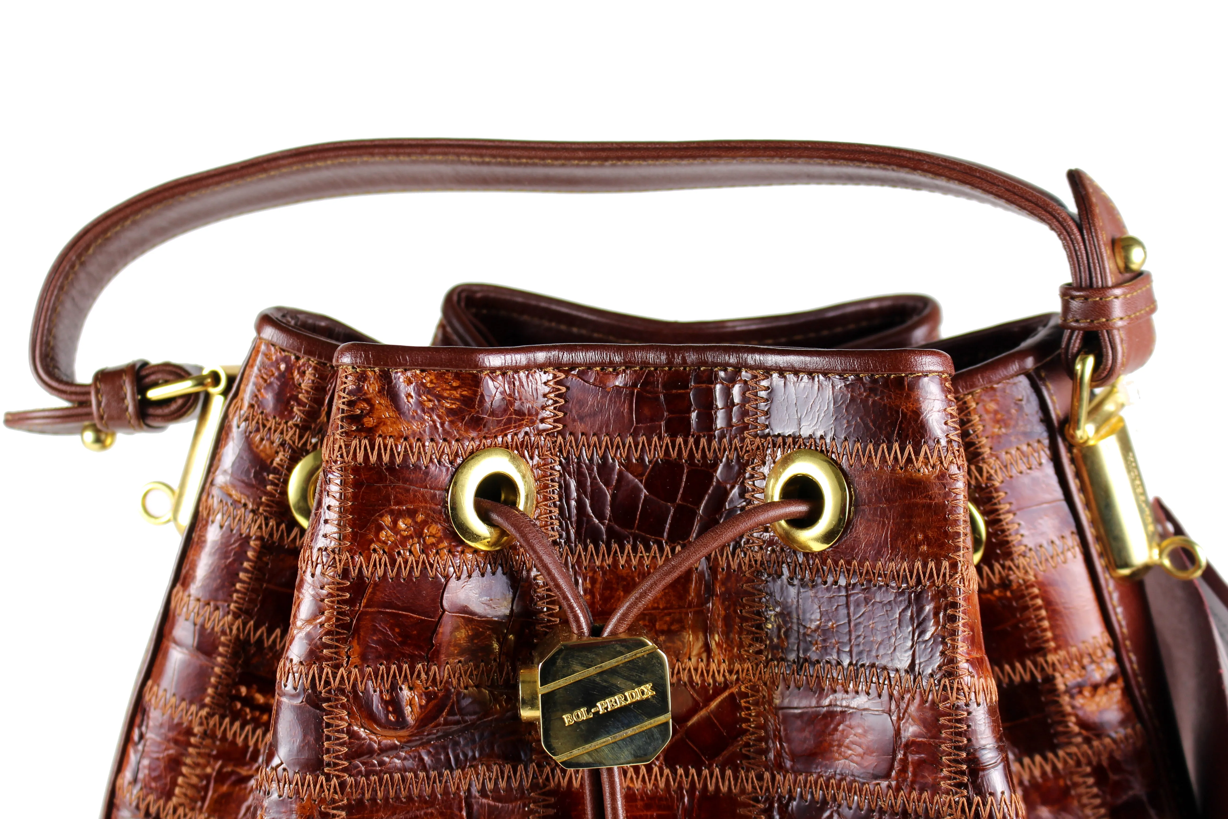 Bol-Perdix patchwork crocodile skin handbag