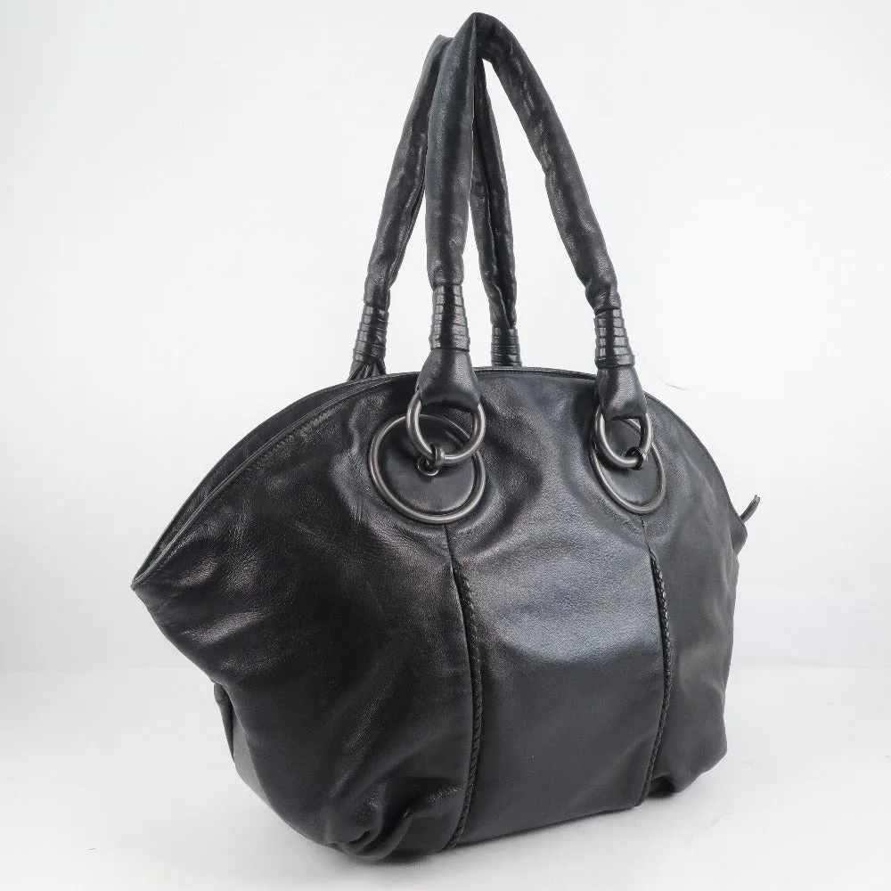 BOTTEGAVENETA Handbag leather black Women Used Authentic