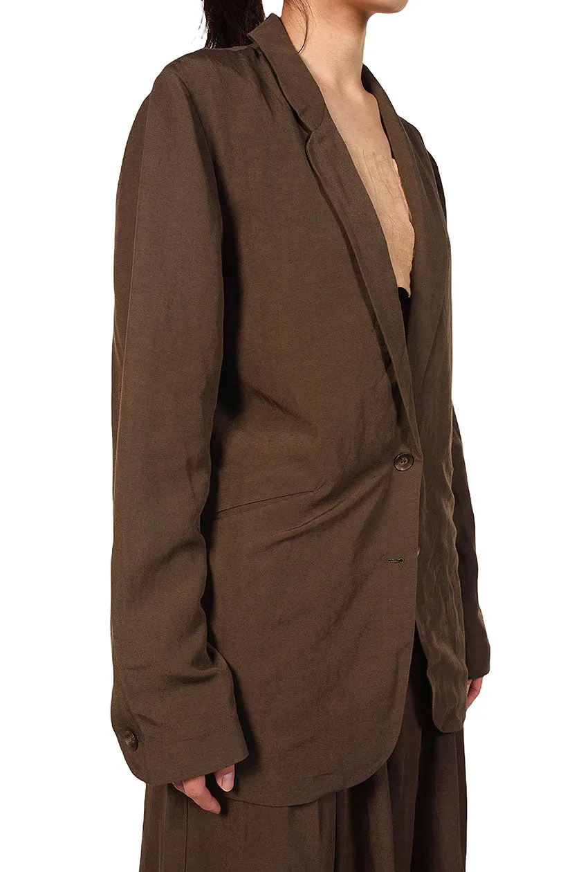 Brown Linen Blazer