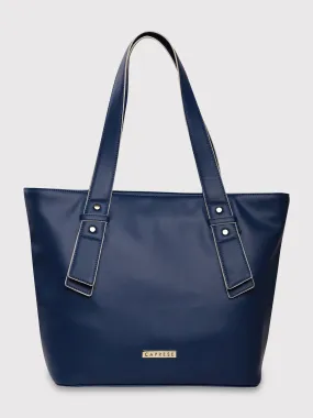 Caprese Amelia Tote Medium Solid Women'S Office Handbag Navy