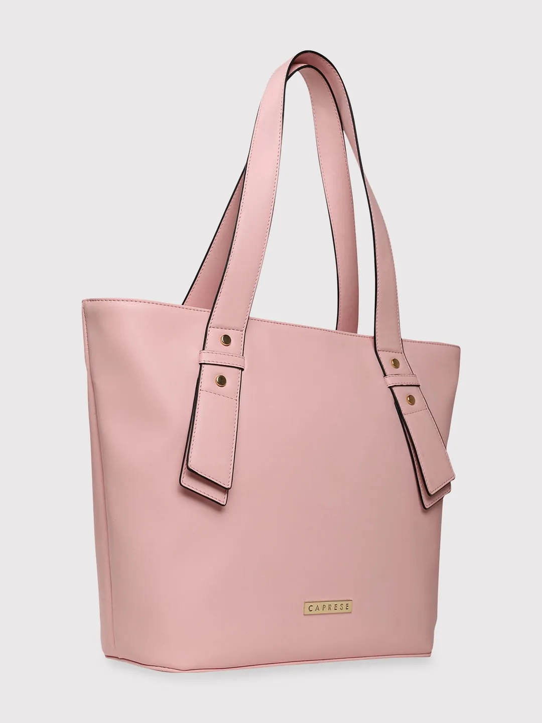 Caprese Amelia Tote Medium Solid Women'S Office Handbag Powder Pink