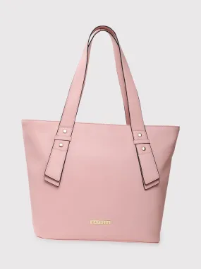 Caprese Amelia Tote Medium Solid Women'S Office Handbag Powder Pink