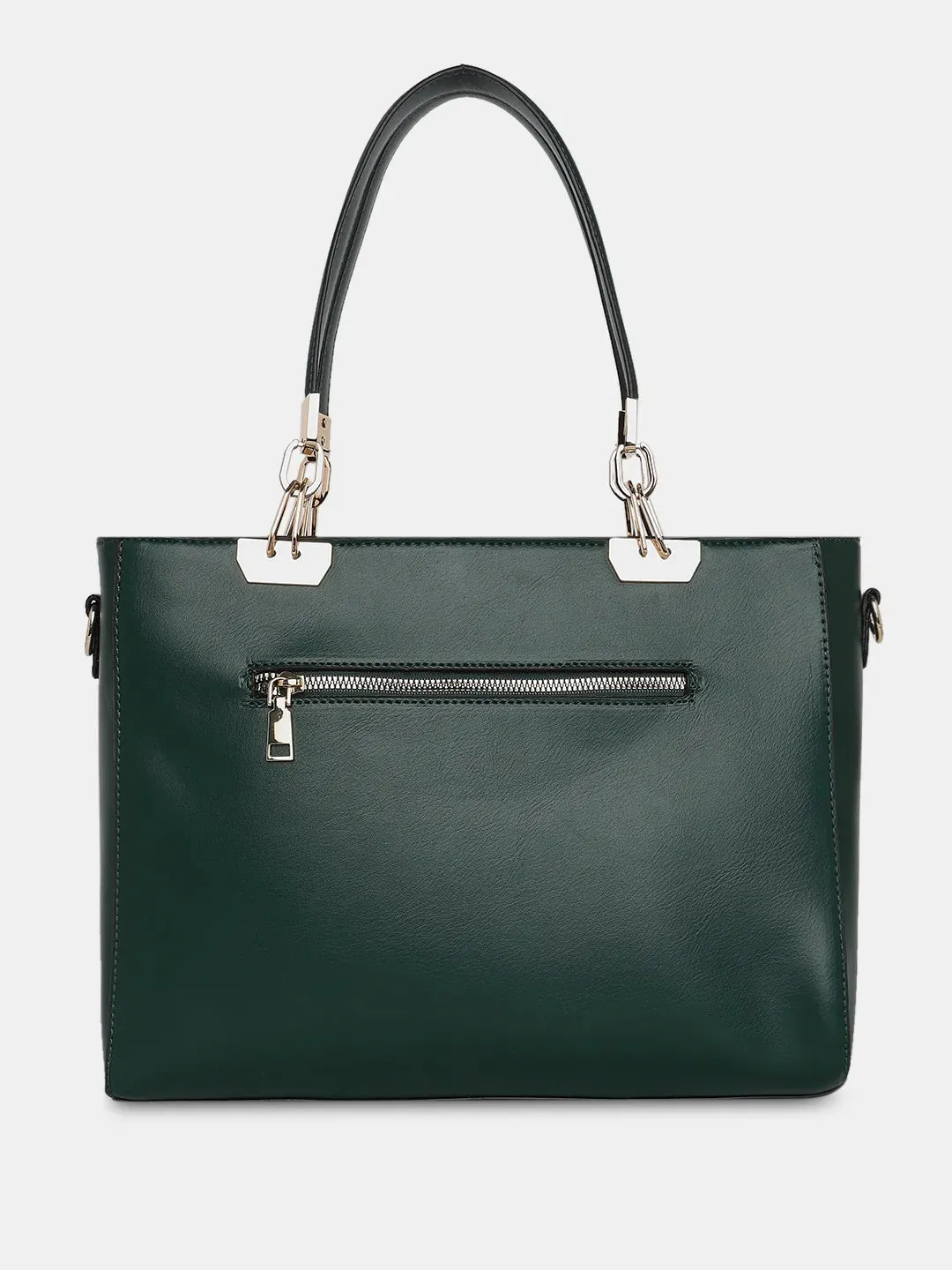 Caprese Ariana Tote Medium Self Deisgn Women'S Office Handbag Green