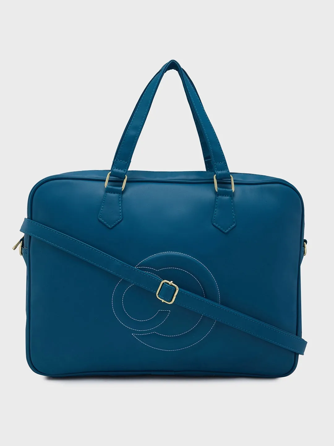 Caprese Dora Laptop Bag Large Solid Women'S Office Handbag Teal