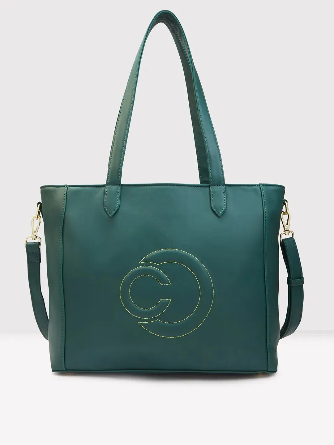 Caprese Dora Tote Large Office Handbag Dark Green