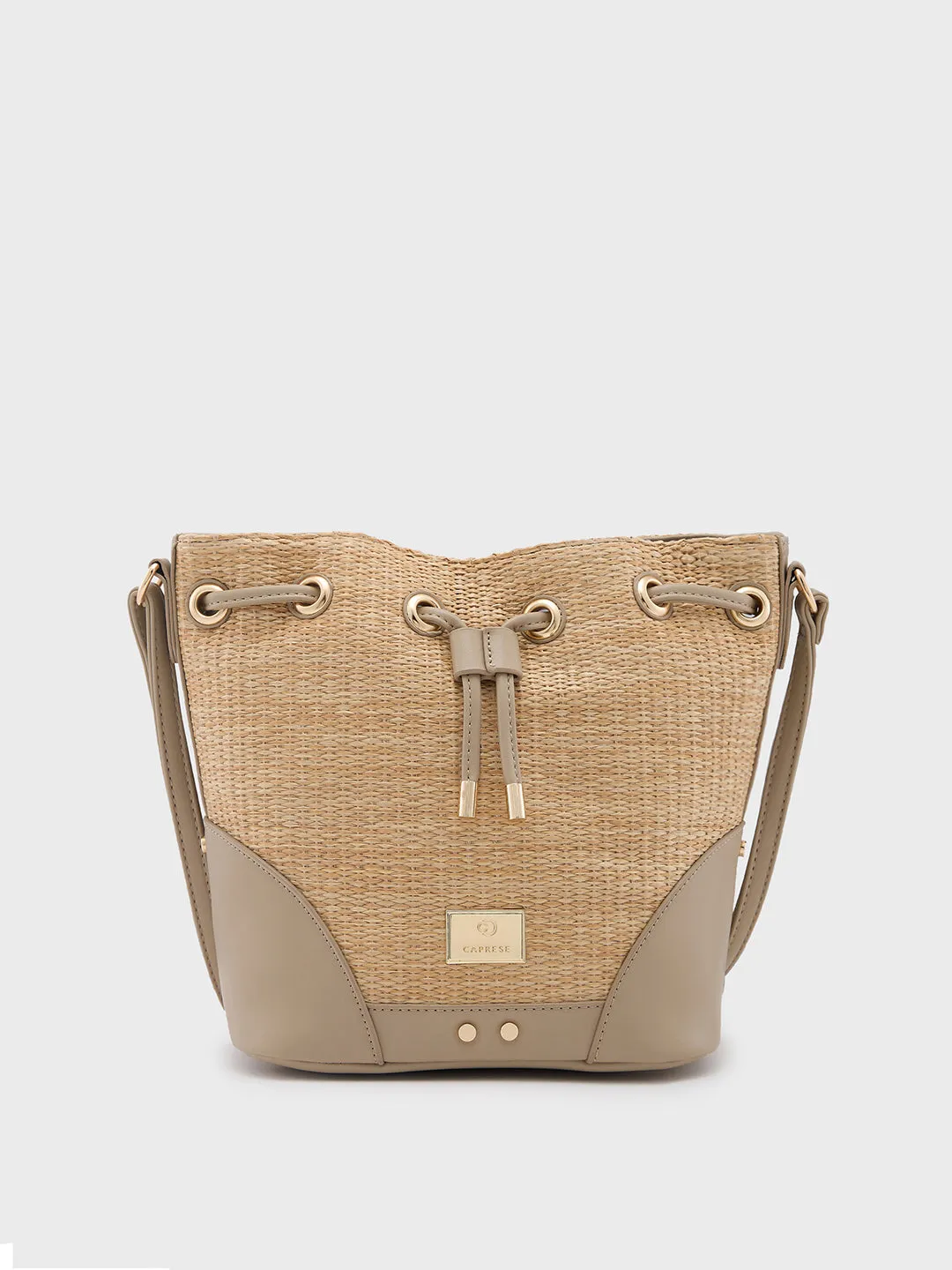 Caprese Georgia Sling Medium Self Design Women'S Handbag Beige