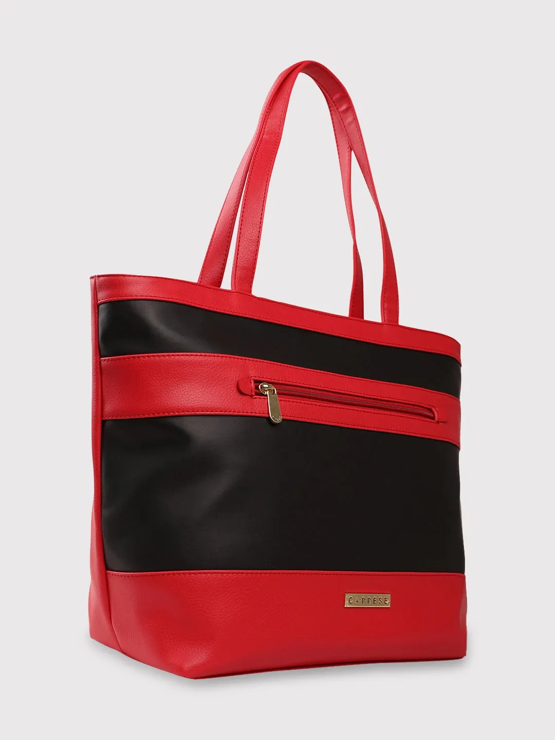 Caprese Marciano Tote Medium Striped Women'S Handbag Red