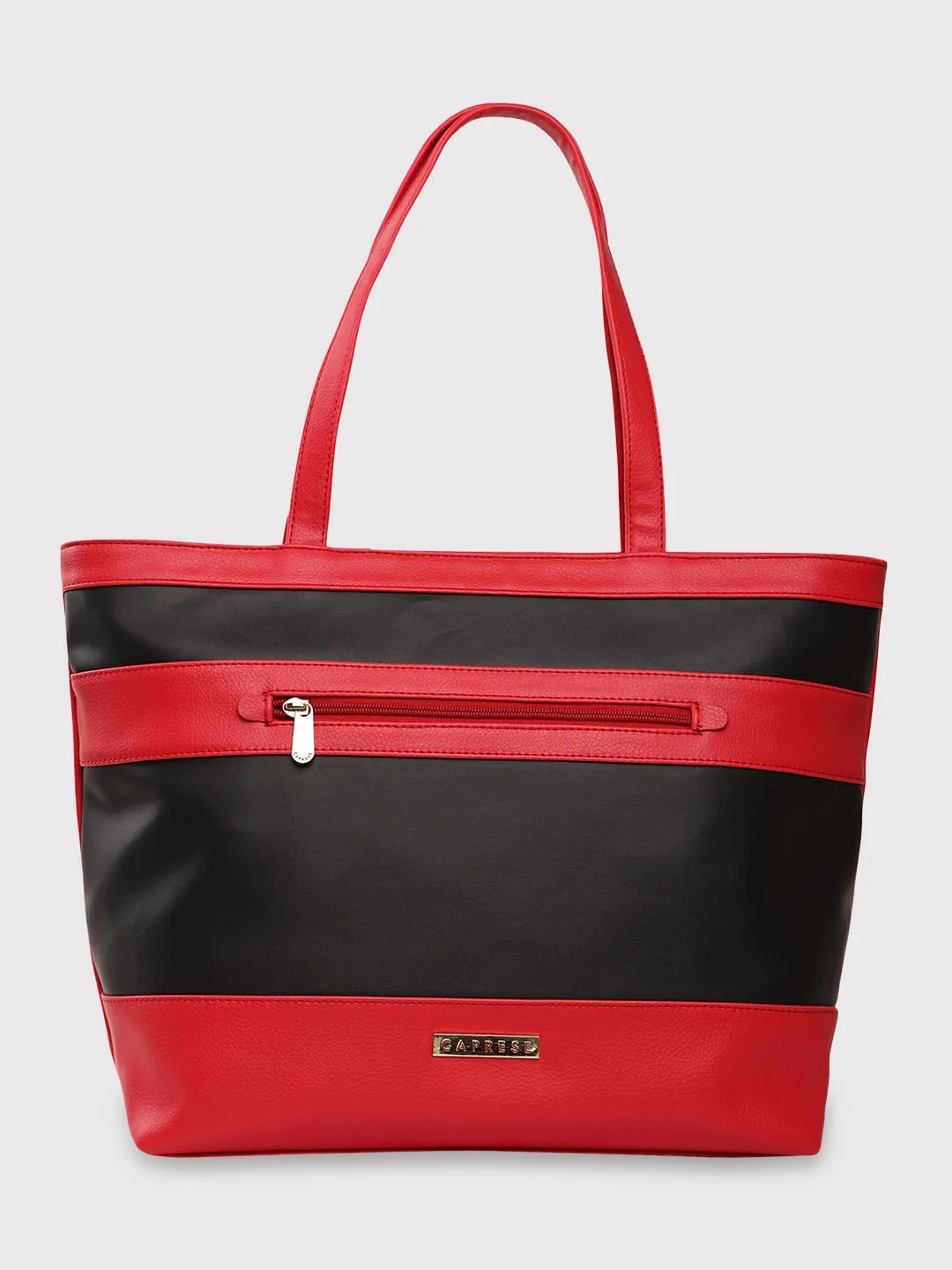 Caprese Marciano Tote Medium Striped Women'S Handbag Red