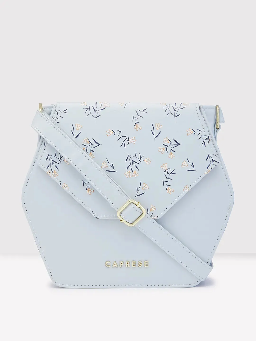 Caprese Merida Sling Medium Printed Women'S Handbag Sky Blue