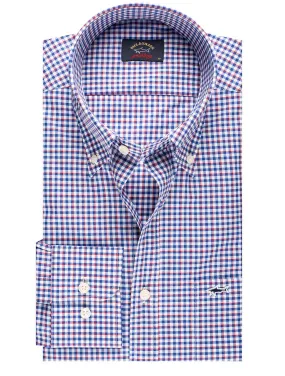 Check Button Down Shirt Blue