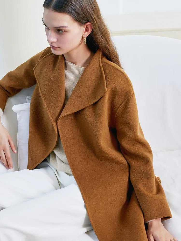 Coffee Brown Mulberry Silk & Wool Coat