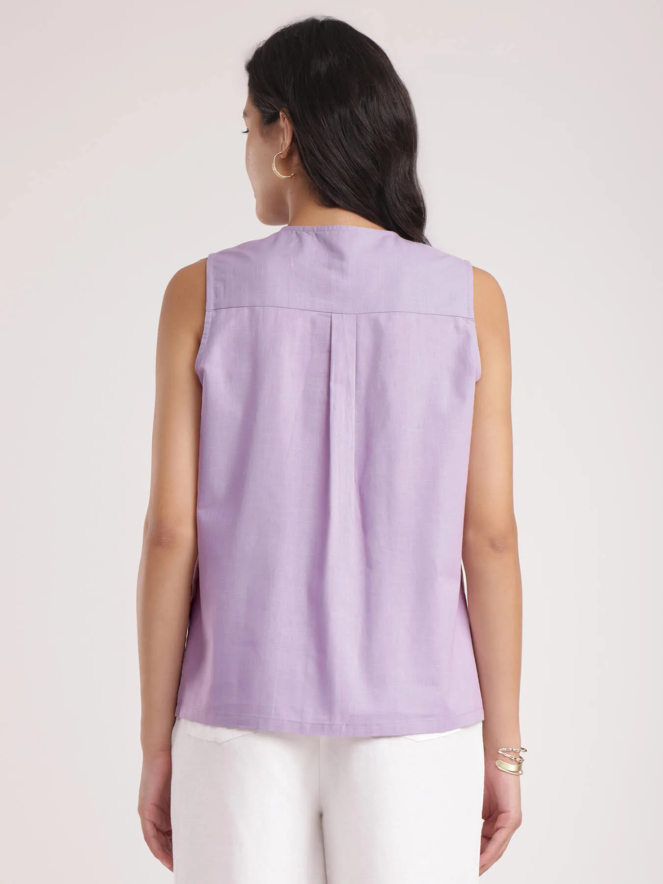 Cotton Linen Top - Lilac