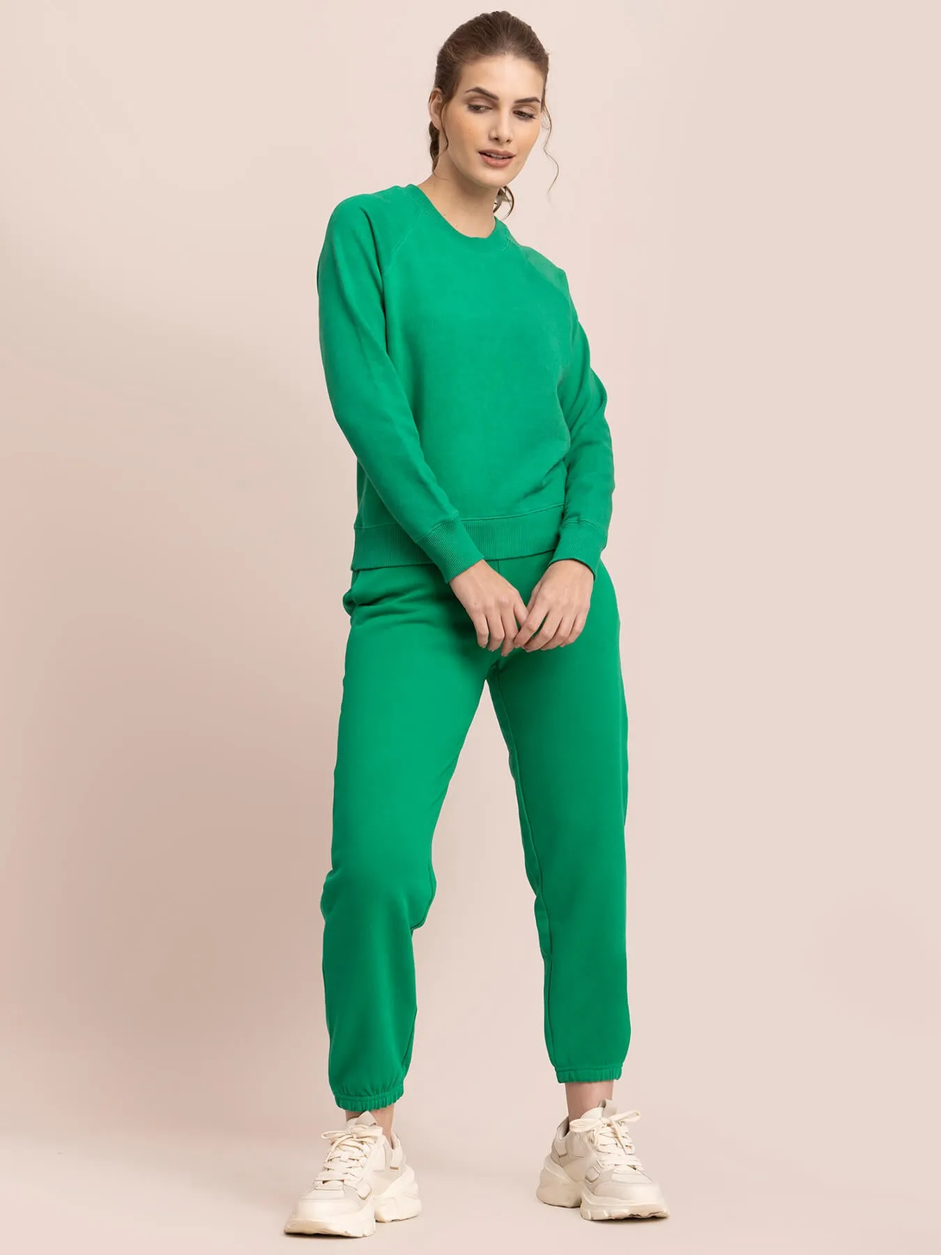 Cotton Roundneck Sweatshirt - Green