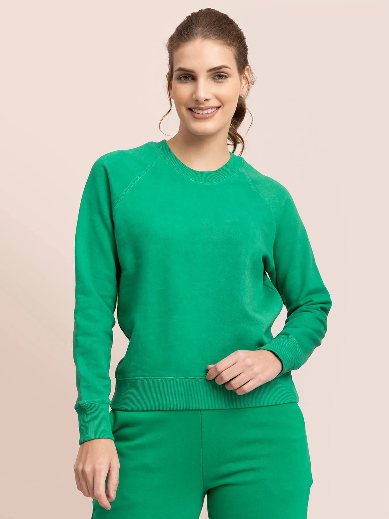 Cotton Roundneck Sweatshirt - Green